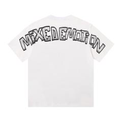 Cracked 3D letter white loose-fitting drop-shoulder short-sleeved T-shirt 29069167