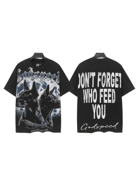 Full Moon Double Doberman Pinscher Logo Vintage Black Short-Sleeve T-Shirt 29053399