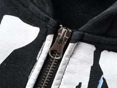 Gas Mask Wasteland Style Zipper Print Washed Hoodie 29116525