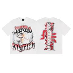 Blurry Archery Angel Rhinestone Print Washed Tee 2 colors 29105648