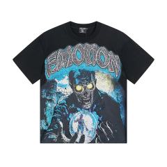 Eerie Zombie Crystal Ball Rhinestone Print Washed Tee 29105651
