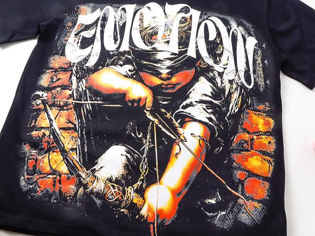 Blindfolded Cupid Brick Wall Rhinestone Print Washed Tee 29105647