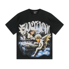 Cloud Piano Angel Rhinestone Print Washed Tee 29105652