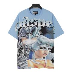 Cyber Twin Female Robot Print Washed Tee 2 colors 29098144