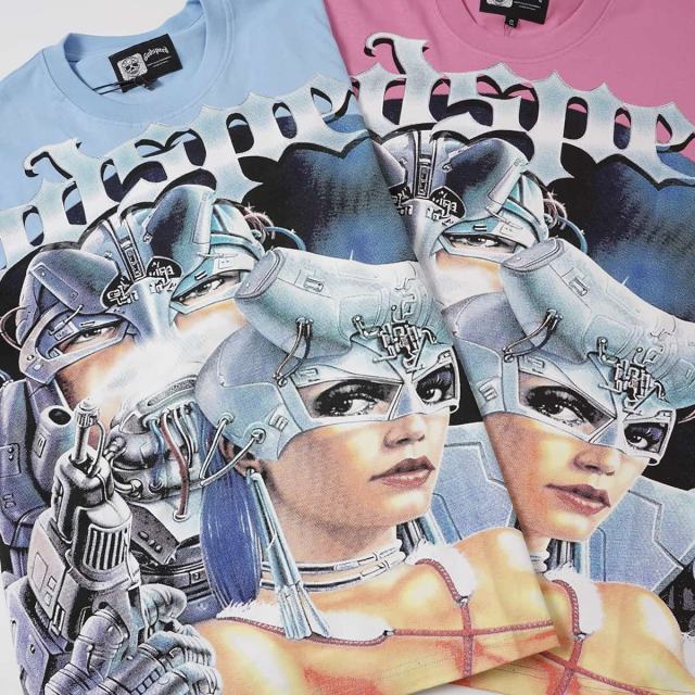 Cyber Twin Female Robot Print Washed Tee 2 colors 29098144