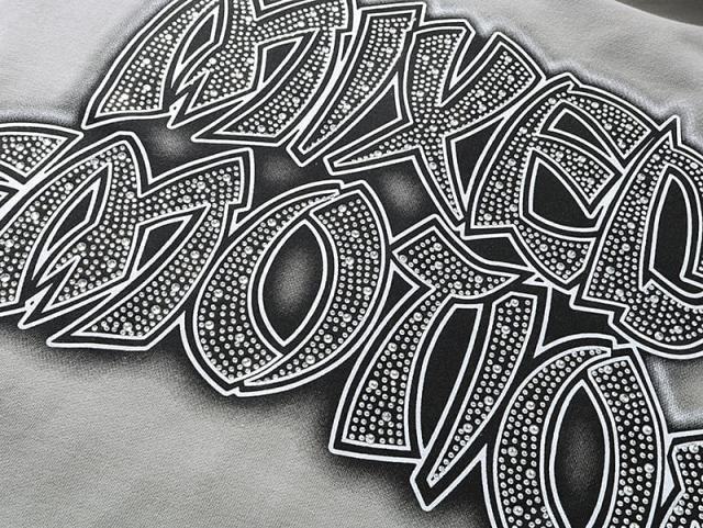 Vintage Skateboard Boy Rhinestone Zipper Print Washed Hoodie 29116527