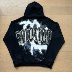 Broken Arm Plaster Angel Statue Print Washed Hoodie 29116522