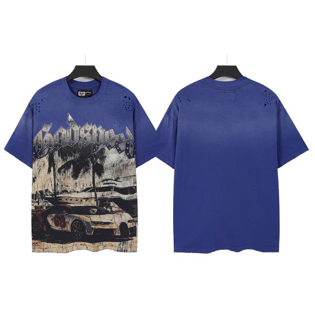 Miami Supercar Yacht Rhinestone Print Washed Tee 2 colors 29106670