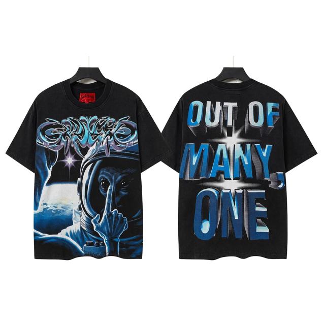 Alien Astronaut Finger Print Washed Tee 2 colors 29098146