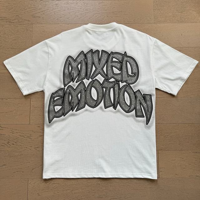 White Tomb Zombie Rhinestone Print Washed Tee 29105640