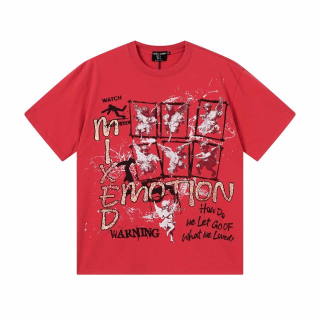 Red Warning Cupid Print Washed Tee 29105637