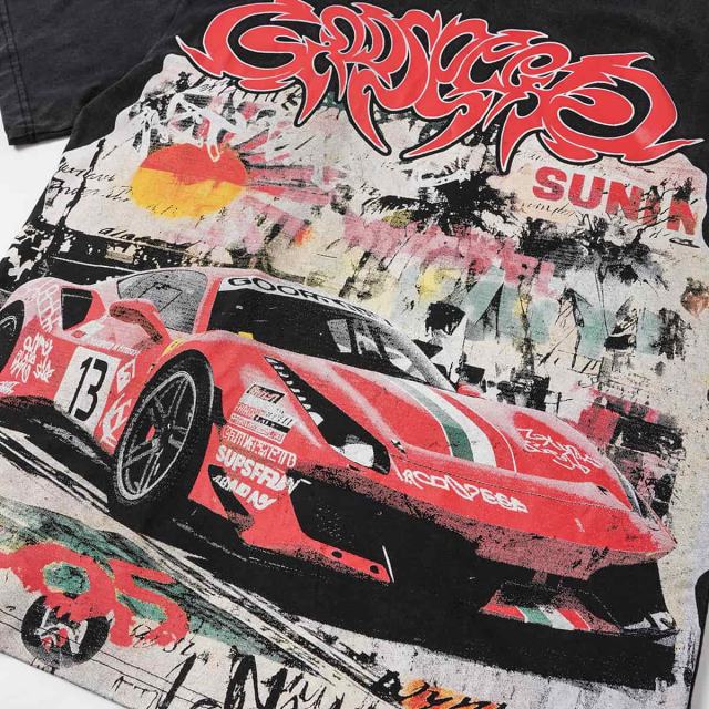 Splatter Graffiti Racing Print Washed Tee 2 colors 29098142