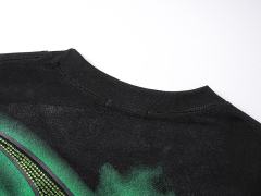 Motorcycle Lizard Monster Rhinestone Print Washed Tee 29105649