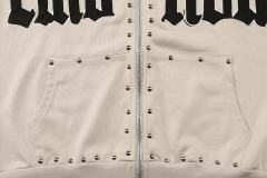 Gothic Letter Patch & Metal Rivets Full Zip Hoodie 2 colors 29107708