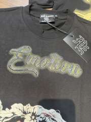 sleeve starry sky rhinestone black and white double-color loose T-shirt 2 colors 29069313