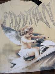 Niche motorboat vacation angel diamond-studded large-sized high street T-shirt 2 colors 29069321