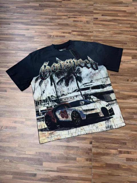 Miami Supercar Yacht Rhinestone Print Washed Tee 2 colors 29106670