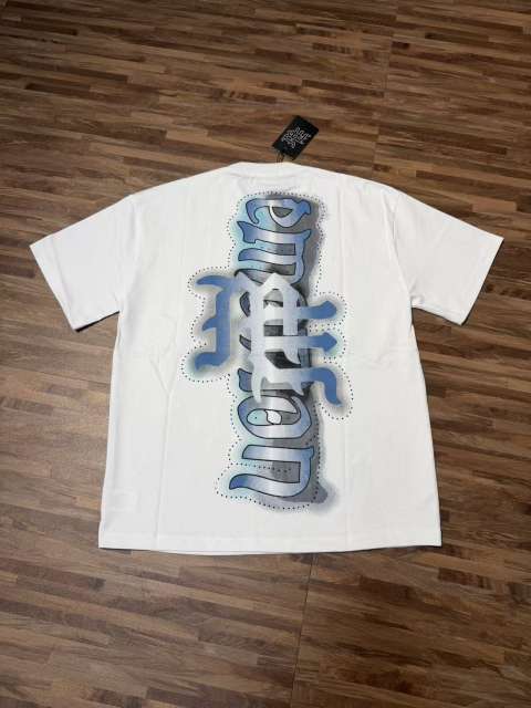 Bandage-blindfolded angel gradient Gothic diamond-studded T-shirt 2 colors 29069184