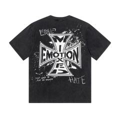 Black And White Graffiti Four Angels Print Washed Tee 29105636