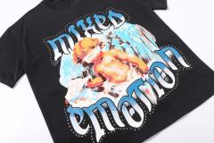 Bandage-blindfolded angel gradient Gothic diamond-studded T-shirt 2 colors 29069184