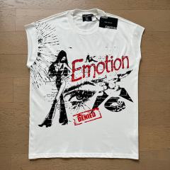 Black And White Slim Beauty Silhouette Print Sleeveless T-shirt 29105630