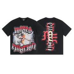 Blurry Archery Angel Rhinestone Print Washed Tee 2 colors 29105648
