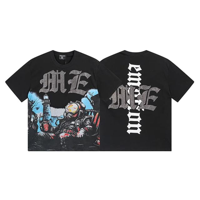 Lighthouse Diver Rhinestone Print Tee 2 colors 29105627