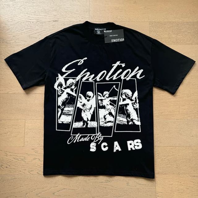 Four-grid Cupid Film Rhinestone Print Tee 2 colors 29105634