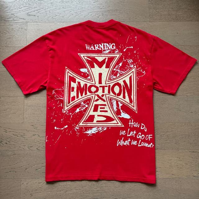 Red Warning Cupid Print Washed Tee 29105637