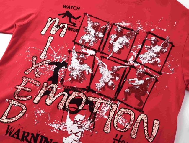 Red Warning Cupid Print Washed Tee 29105637