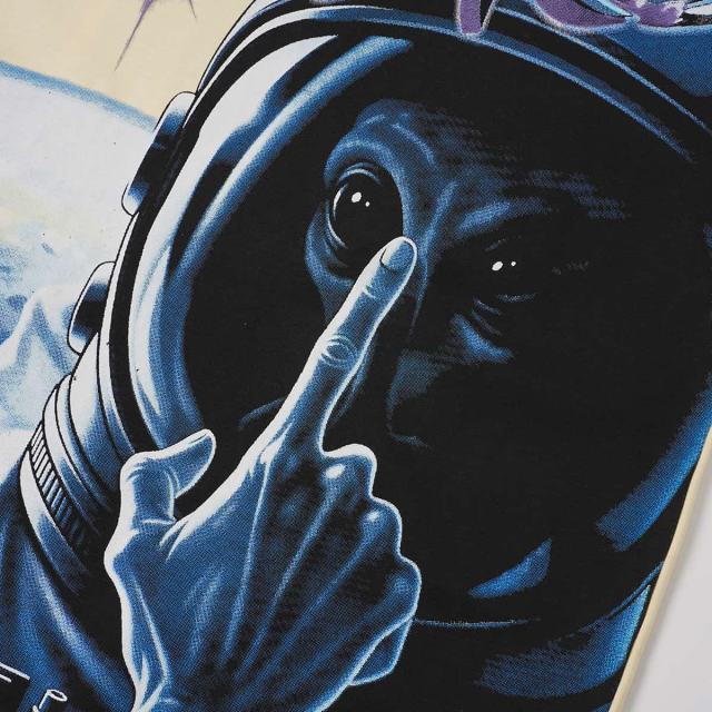 Alien Astronaut Finger Print Washed Tee 2 colors 29098146