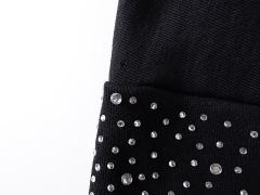 Cloud Piano Double Angel Rhinestone Print Washed Hoodie 29116524