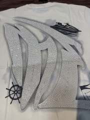 Niche motorboat vacation angel diamond-studded large-sized high street T-shirt 2 colors 29069321