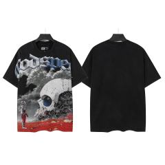 Giant Mechanical Skull Blood Print Washed Tee 29098139