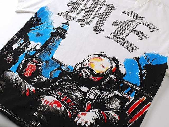 Lighthouse Diver Rhinestone Print Tee 2 colors 29105627