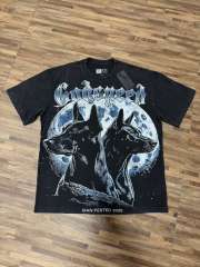 Full Moon Double Doberman Pinscher Logo Vintage Black Short-Sleeve T-Shirt 29053399