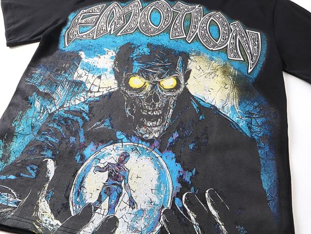 Eerie Zombie Crystal Ball Rhinestone Print Washed Tee 29105651
