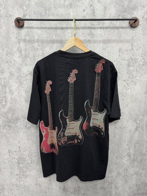 Skeleton Rock Band Electric Guitar Distressed Black Short-Sleeve T-Shirt 29053413