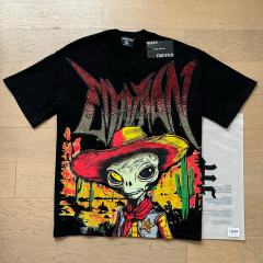 Western Cowboy ET Rhinestone Print Washed Tee 29105635