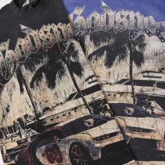 Miami Supercar Yacht Rhinestone Print Washed Tee 2 colors 29106670