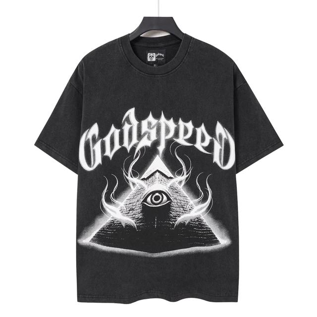 All-Seeing Eye Pyramid Print Washed Tee 29098143
