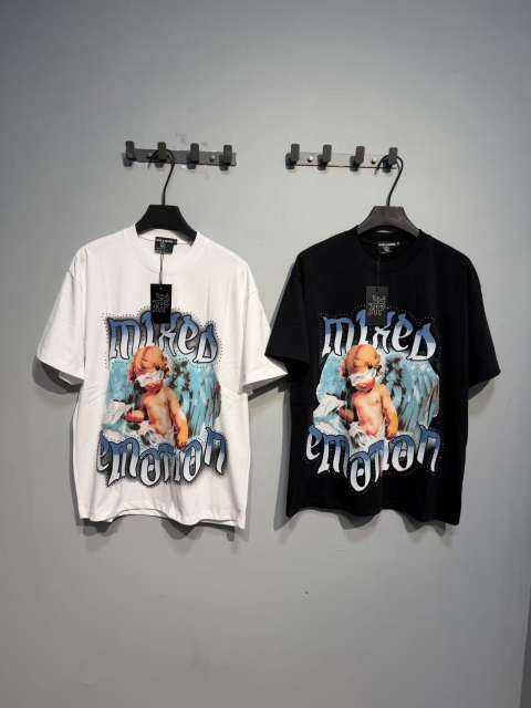 Bandage-blindfolded angel gradient Gothic diamond-studded T-shirt 2 colors 29069184