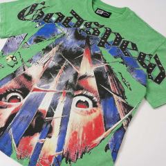 Broken Thorn Caged Eye Rhinestone Print Washed Tee 2 colors 29106668