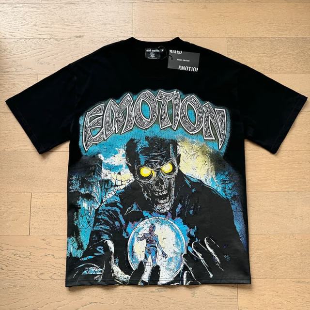 Eerie Zombie Crystal Ball Rhinestone Print Washed Tee 29105651