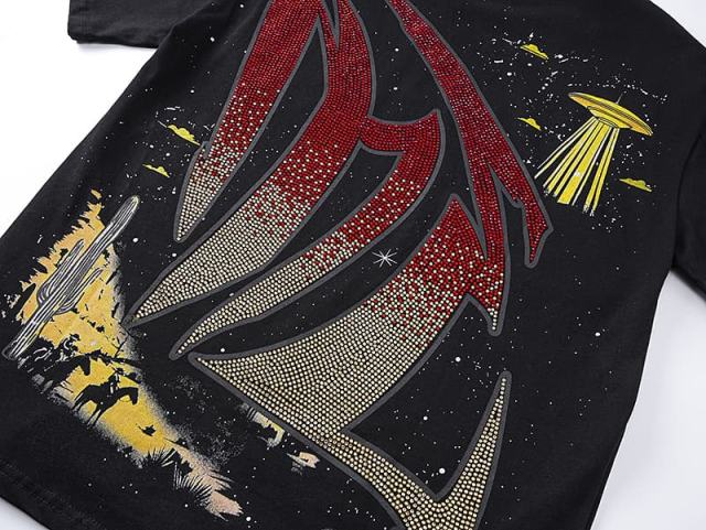 Western Cowboy ET Rhinestone Print Washed Tee 29105635