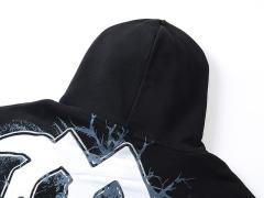 Broken Arm Plaster Angel Statue Print Washed Hoodie 29116522