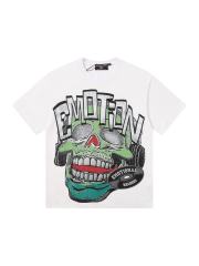 Cracked 3D letter white loose-fitting drop-shoulder short-sleeved T-shirt 29069167