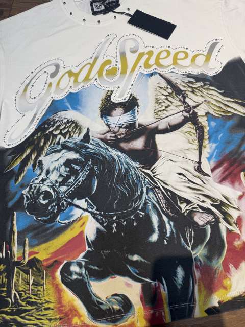 Blindfolded Cupid Angel Pegasus Western Desert Rhinestone T-shirt 2 colors 29053385