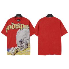Fallen Skull Astronaut Rhinestone Print Washed Tee 2 colors 29106666