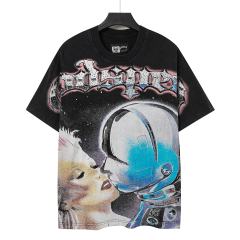 Starry Lovers Kiss Rhinestone Print Washed Tee 2 colors 29098149